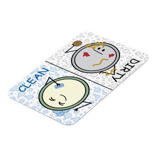 Dirty or Clean _ Dishwasher Status Cartoon Plates Magnet