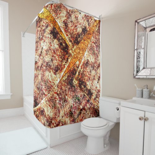Dirty or rusty disorganized layers on brown marble shower curtain