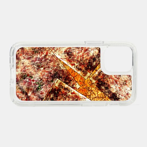 Dirty or rusty disorganized layers on brown marble speck iPhone 12 mini case