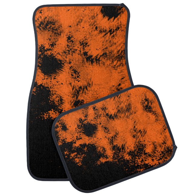 Dirty orange abstract car floor mat (Set)