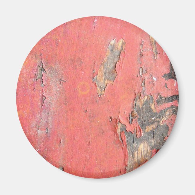 Dirty Peeling Red Paint on Barn Wood Magnet (Front)