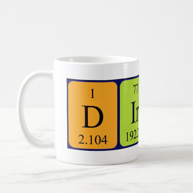 Dirty periodic table name mug (Left)