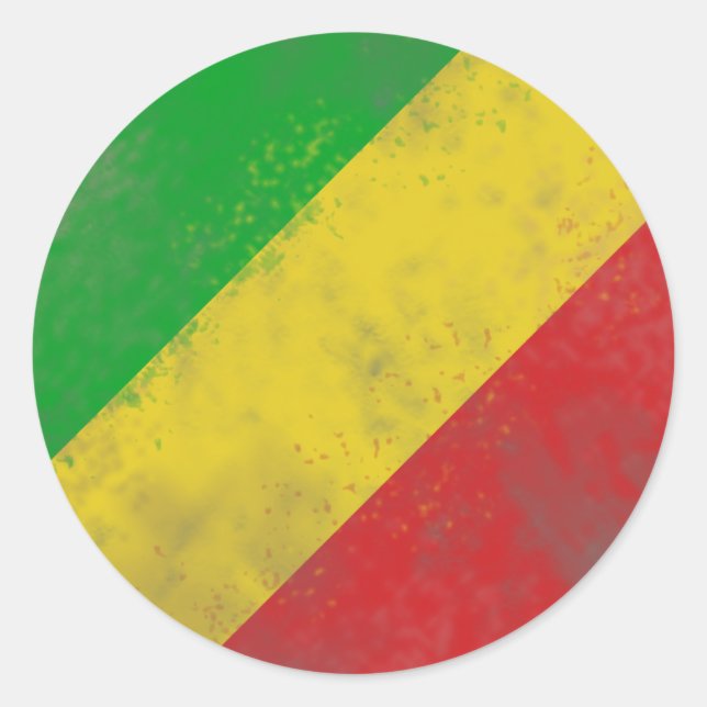 Dirty Rasta Colored Bars Classic Round Sticker (Front)