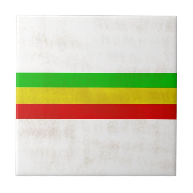 Dirty Rasta Stripes Ceramic Tile (Front)