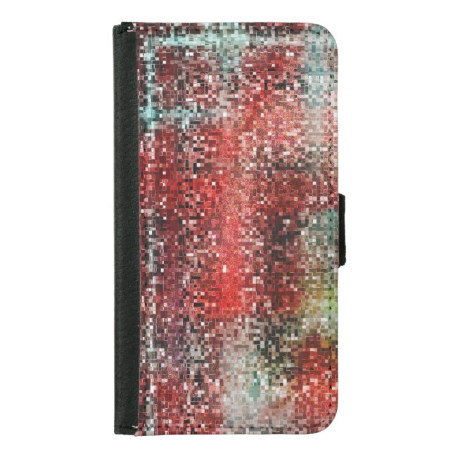 Dirty red tile, faded and smudged? samsung galaxy wallet case (Front)