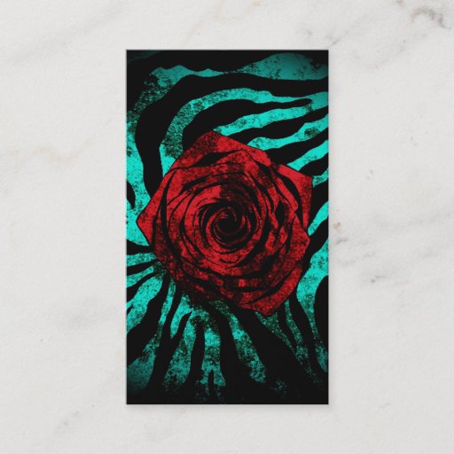 Customizable Dirty Rose  Aqua Zebra Business Cards