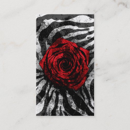 Customizable Dirty Rose- Zebra 01 Business Card