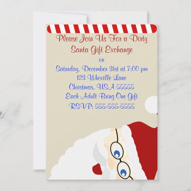 Dirty Santa Christmas Invitation (Front)