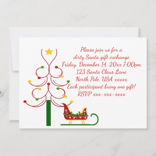 Dirty Santa Christmas Party Gift Exchange Invitation