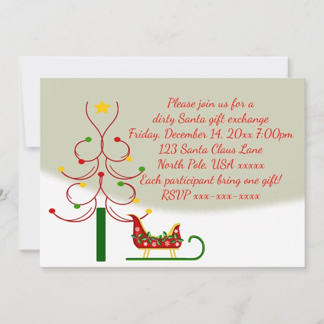 Dirty Santa Christmas Party Gift Exchange Invitation (Front)