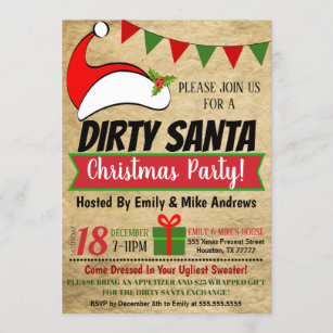 Dirty Santa Exchange Party Invitation