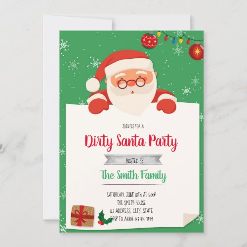 Dirty Santa Exchange party invitation