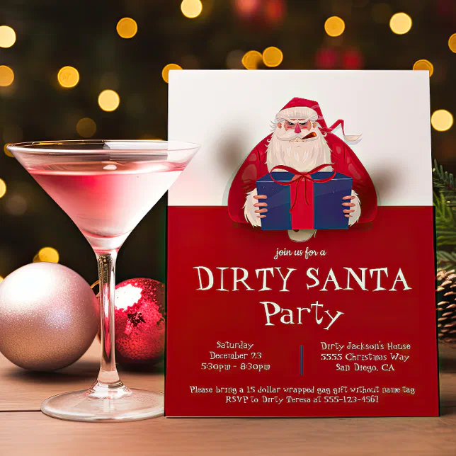 Dirty Santa Gift Exchange Christmas Holiday Party Invitation Zazzle