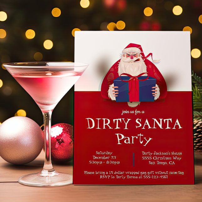 Dirty Santa Gift Exchange Christmas Holiday Party Invitation (Creator Uploaded)