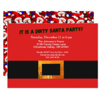 Dirty Santa Red Suit Party and Santa Pattern, ZPR Invitation