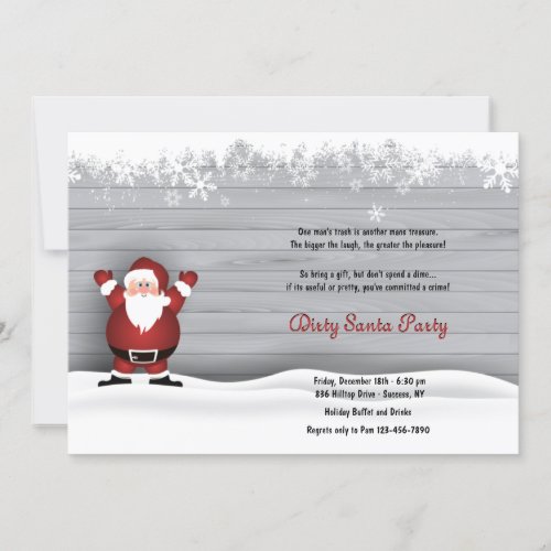 Dirty Santa Secret Santa Party Invitation