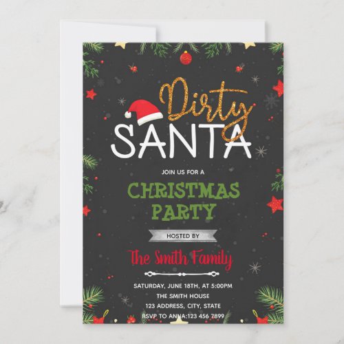 Dirty Santa theme party Invitation