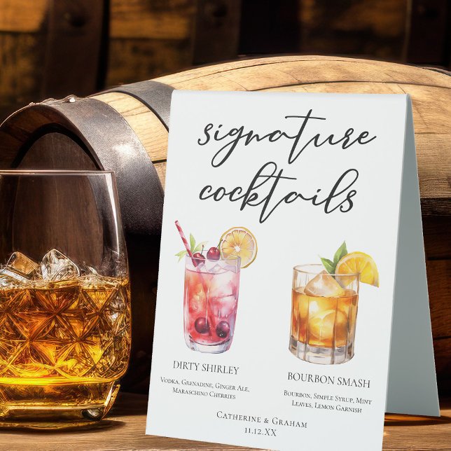 Dirty Shirley Bourbon Smash Signature Cocktails Table Tent (Creator Uploaded)