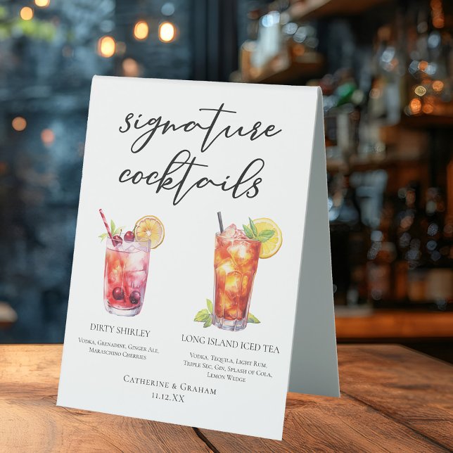 Dirty Shirley Long Island Signature Cocktails Menu Table Tent (Creator Uploaded)