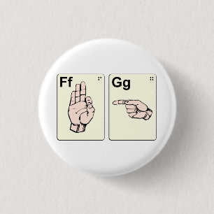 Dirty Sign Language Flash Cards Pinback Button