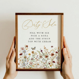 Dirty Soda Bar Boho Wildflower Garden Flowers Sign