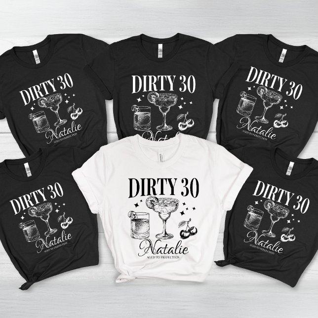 Dirty Thirty 30th Birthday Party Custom Matching Tri-Blend Shirt (Creator Uploaded)