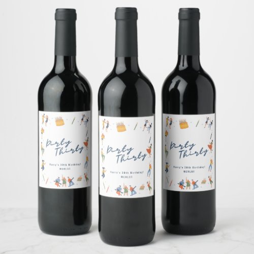 Dirty Thirty 30th Birthday Party Favor Wine Label