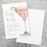 Dirty Thirty 30th Birthday Party Invitation<br><div class="desc">Dirty Thirty—or any birthday you want to make extra fun—with this chic martini-themed party invite. The phrase “Dirty Thirty” sits at the top in a relaxed handwritten script, and you can swap it out for any age or wording you like. On the right side, a watercolor pink cosmo martini adds...</div>