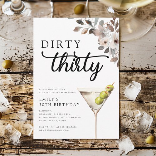 Dirty Thirty 30th Birthday Party Invitation