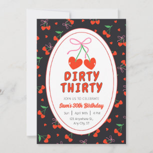 Dirty Thirty 30th Birthday Party Invite