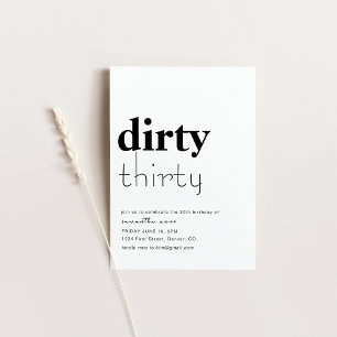 Dirty Thirty 30th Birthday Party Invite