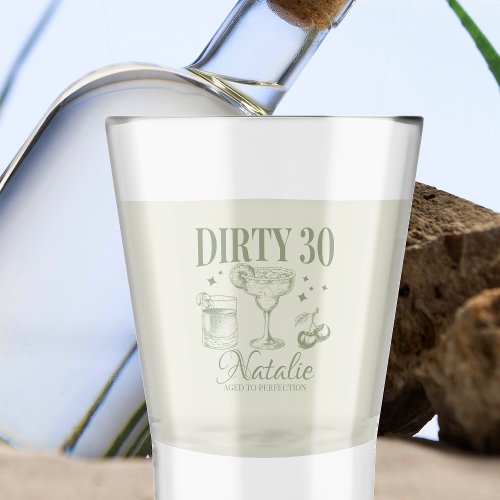 Dirty Thirty 30th Birthday Party Pink Personalized Shot Glass