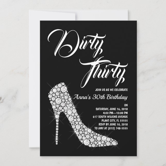 Dirty Thirty Birthday Invite (Front)