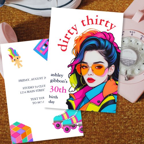 Dirty Thirty Birthday Party Invitation