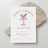 Dirty Thirty Bow & Martini 30th Birthday
