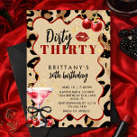 Dirty Thirty Cherry Martini Glam 30th Birthday Invitation<br><div class="desc">Dirty Thirty Birthday Invitation, 30th Birthday Party Invite Woman, Martini Cherry Leopard Print Invite, Girls Night Cocktail Party, Flirty 30th Invite, Retro Glam Cocktail Birthday Invite, Cheetah Print Dirty Thirty Cocktail Party Invitation | Coquette Black Bow Digital Instant Download Template Celebrate turning 30 in bold, flirty style with this eye-catching...</div>