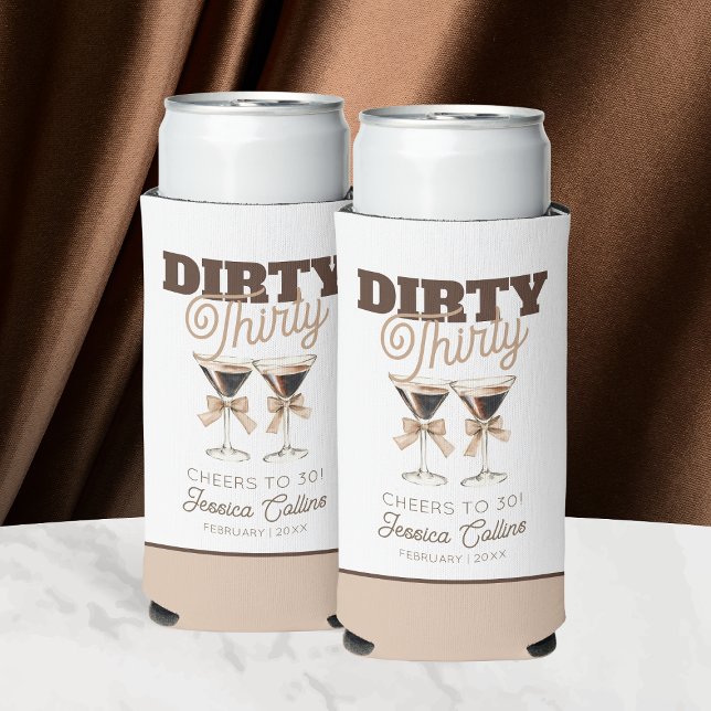 Dirty Thirty Cocktail Espresso Brown 30th Birthday Seltzer Can Cooler (Dirty Thirty Cocktail Espresso Brown 30th Birthday Seltzer Can Cooler)