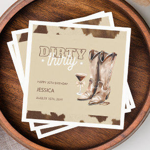 Dirty Thirty Country Western 30th Birthday Party Napkins