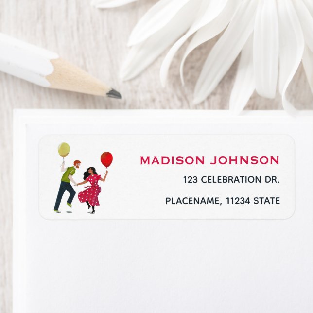 Dirty Thirty Dancing Couple Return Address Label (Insitu)