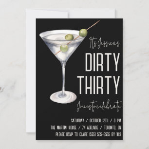 Dirty Thirty, Dirty Martini, 30th Birthday Invitation