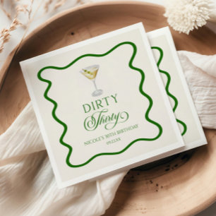 Dirty Thirty Dirty Martini Birthday Party Napkins
