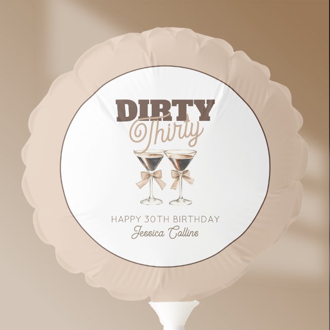 Dirty Thirty Espresso Cocktail Retro 30th Birthday Balloon (Dirty Thirty Espresso Cocktail Retro 30th Birthday Balloon)