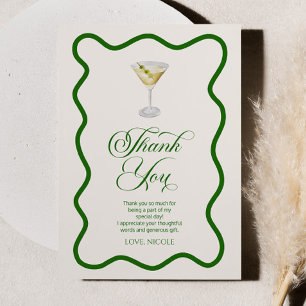 Dirty Thirty Green Dirty Martini Birthday Party Thank You Card