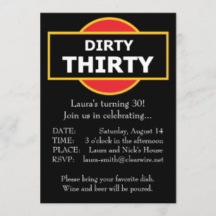 Dirty Thirty Invitation Birthday 30