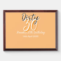 Dirty thirty orange white simple retro birthday ad