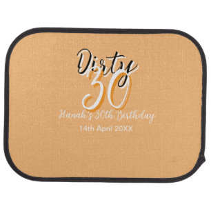 Dirty thirty orange white simple retro birthday ad car floor mat