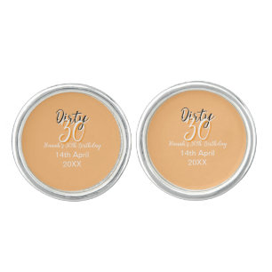 Dirty thirty orange white simple retro birthday ad cufflinks