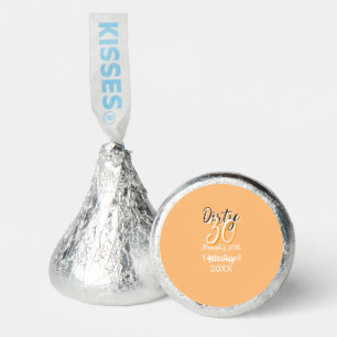 Dirty thirty orange white simple retro birthday ad hershey®'s kisses®