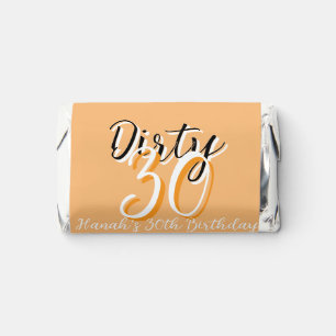 Dirty thirty orange white simple retro birthday ad hershey's miniatures