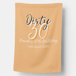 Dirty thirty orange white simple retro birthday ad house flag
